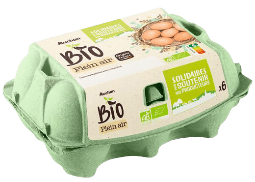 boite de 6 oeufs Auchan Bio