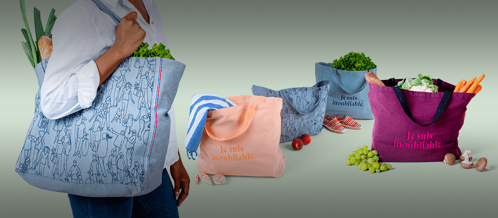Un sac reutilisable fabrique en France recycle et recyclable