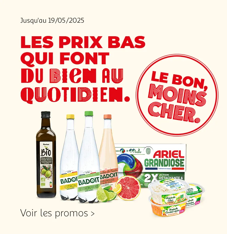 Le bon, moins cher. Les prix bas qui font du bien au quotidien.