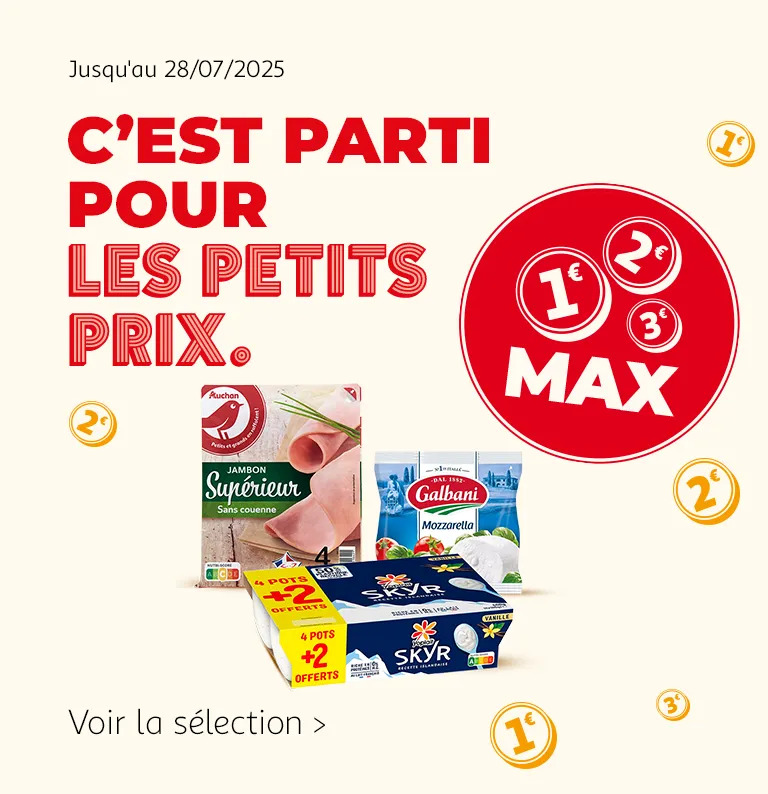C'est parti pour les petits prix : 1,2,3 euros Max !