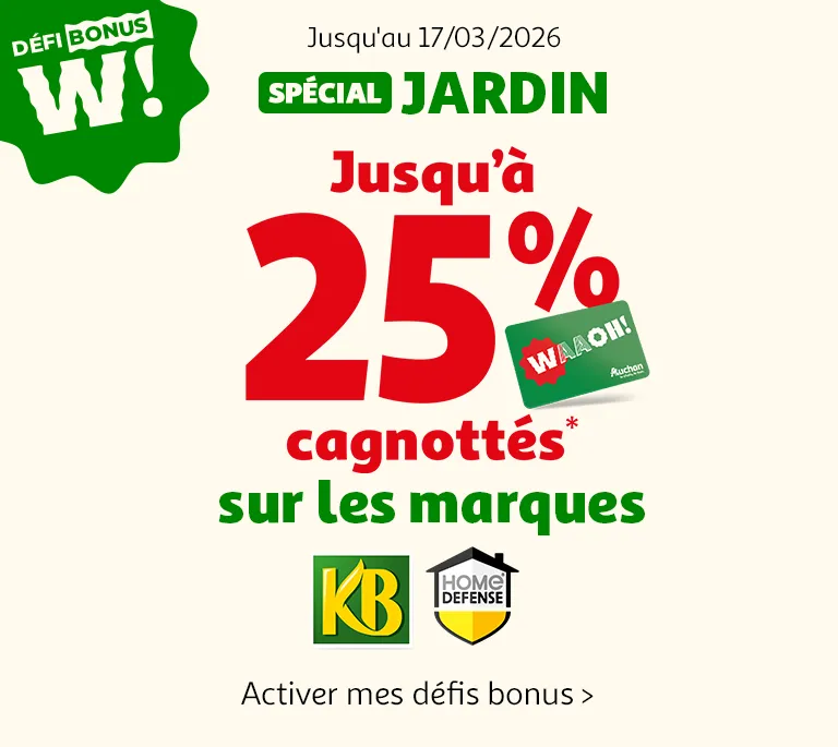 Jusqu'au 17/03/2026 : Jusqu'à 25% cagnottés* sur les marques KB et Home Defense