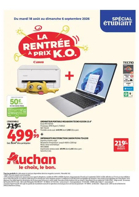 Promos rentrée étudiants