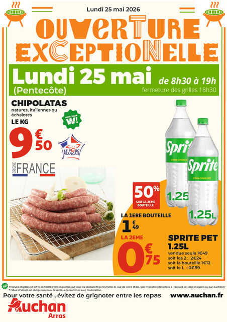 Spécial ouverture lundi 25 mai