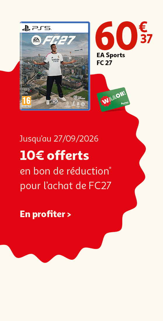 Jusqu'au 27/09/2026, 10€ offerts en bon de réduction* pour l'achat de FC 27
