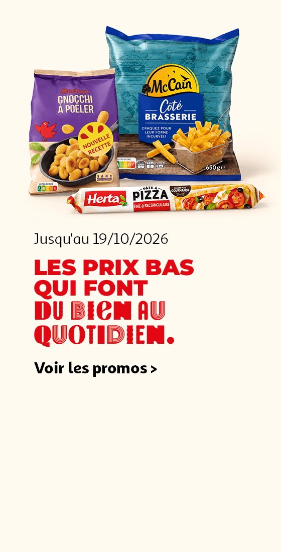 Jusqu'au 19/10/2026, les prix bas qui font du bien au quotidien.