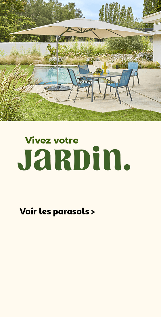 Vivez votre jardin. Voir les parasols