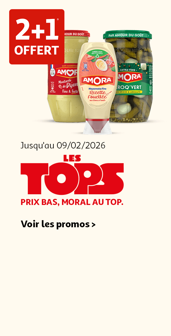 Les TOPS  : Prix bas, moral au top.