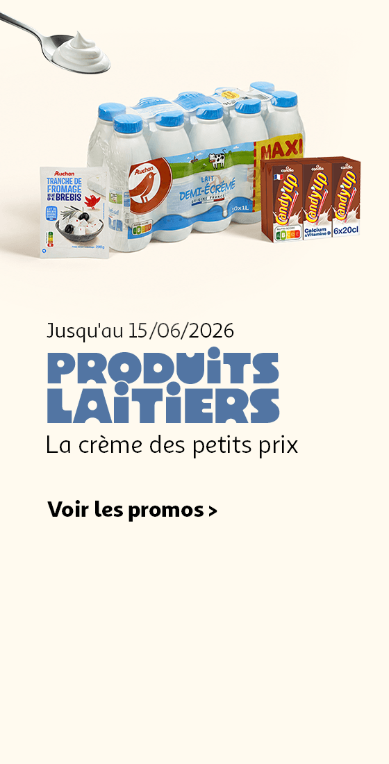 Jusqu'au 15/06/2026, Produits laitiers La crème des petits prix. Voir les promos