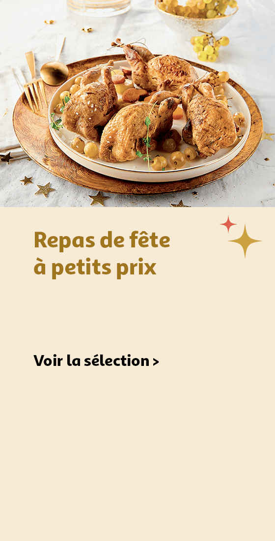 Repas de fête à petits prix