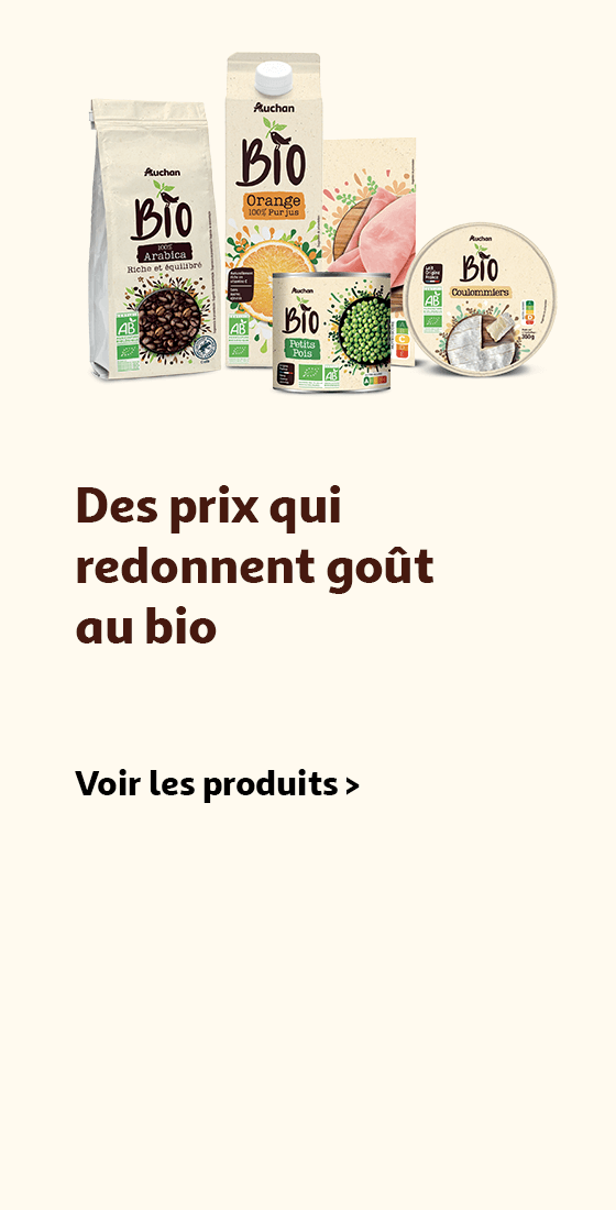 Auchan Bio, découvrir nos produits bio