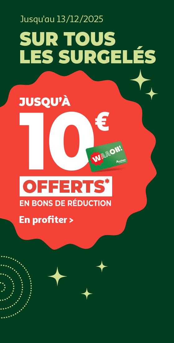 Surgelés : jusqu'à 10€ offerts*