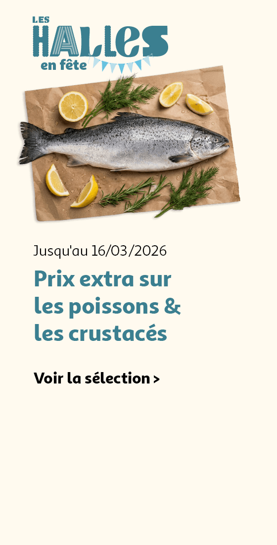 Jusqu'au 16/03/2026, Les Halles en fête. Prix extra sur les poissons & les crustacés