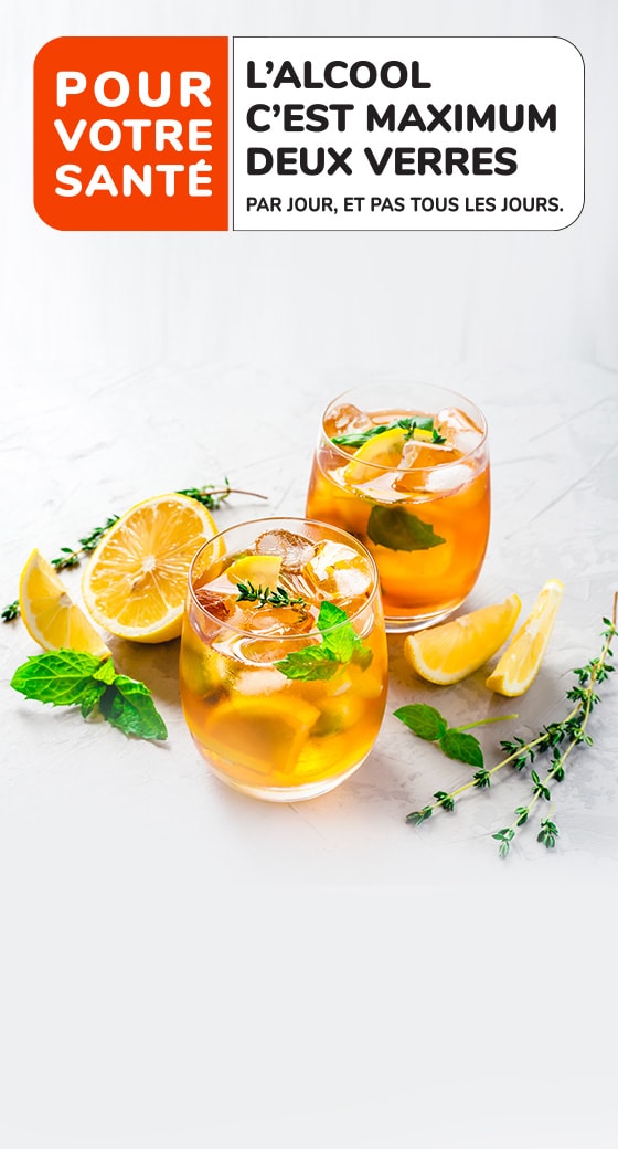 Pour votre santé, l'alcool c'est maximum 2 verres par jour et pas tous les jours