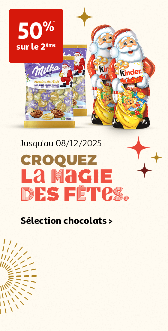 Croquez la magie des fêtes : Sélection chocolats 50% sur le 2ème