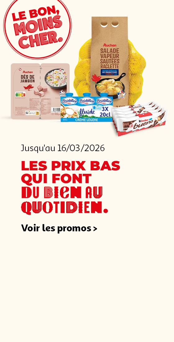 Jusqu'au 16/03/2026, Les prix bas qui font du bien au quotidien. Voir les promos.