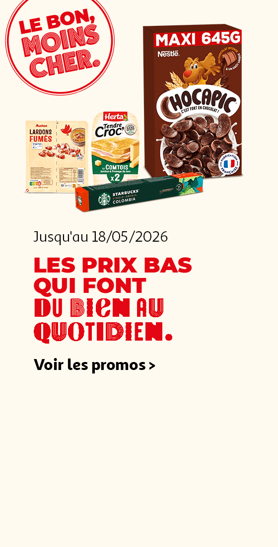 Jusqu'au 18/05/2026, les prix bas qui font du bien au quotidien.