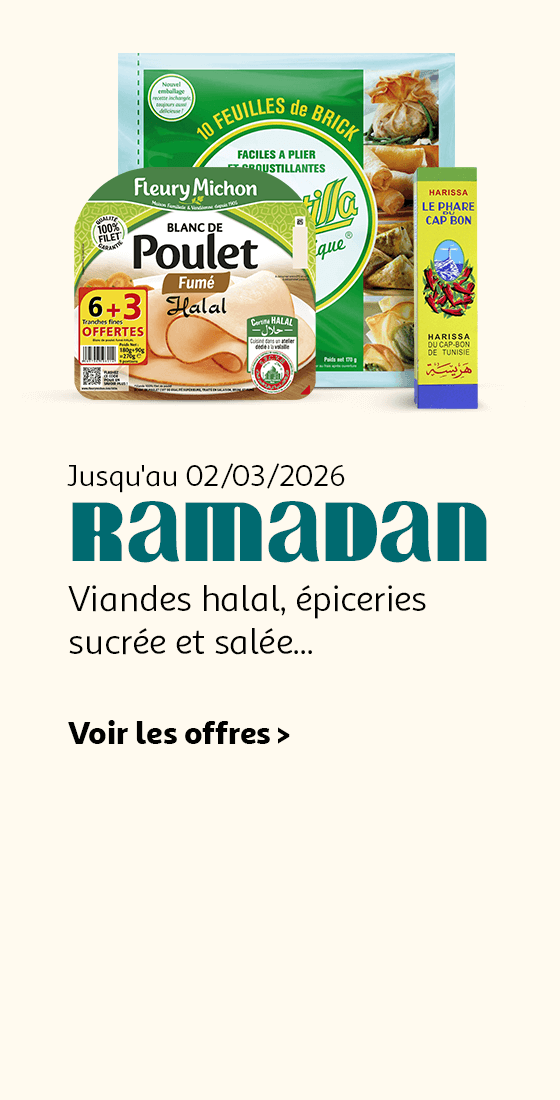 Ramadan : Viandes halal, épiceries sucrée et salée... Voir les offres