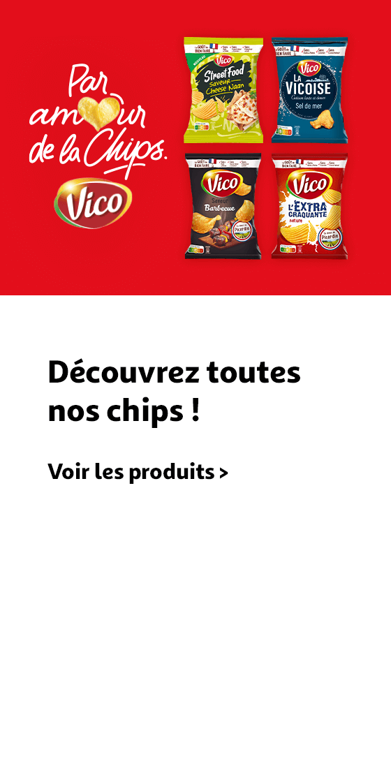 Jusqu'au 15/12/2024, Découvrez toutes nos chips ! Voir les produits