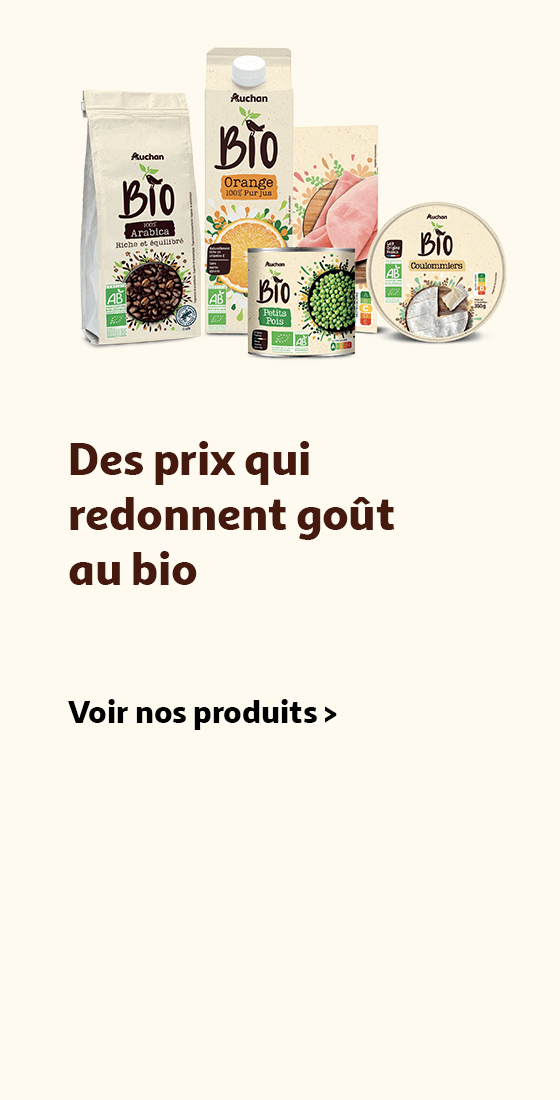 Auchan Bio, découvrir nos produits bio