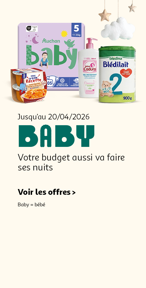 Auchan Baby, votre budget aussi va faire ses nuits