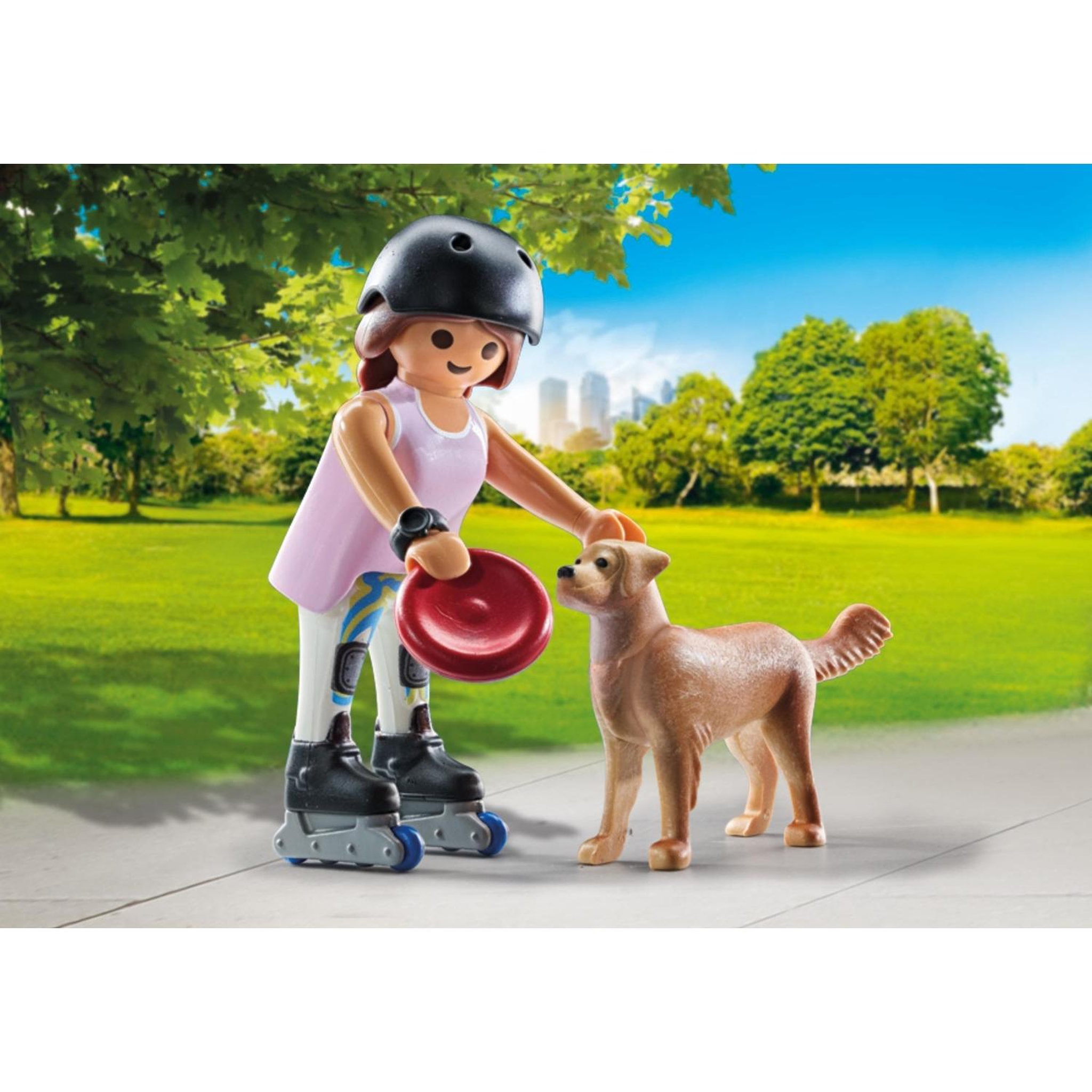 Voir la diapositive 2 : PLAYMOBIL Jeune fille rolleuse avec Retriever et accessoires
