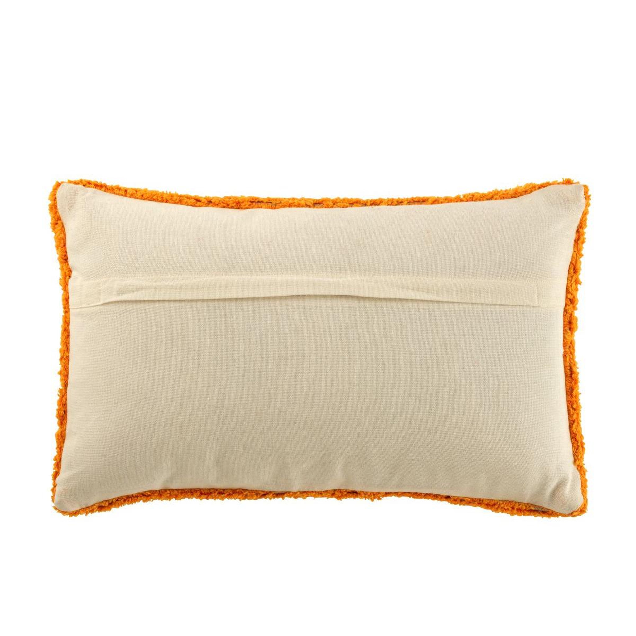 Voir la diapositive 2 : J-LINE Coussin déco tufté hola  polly  30x50cm orange