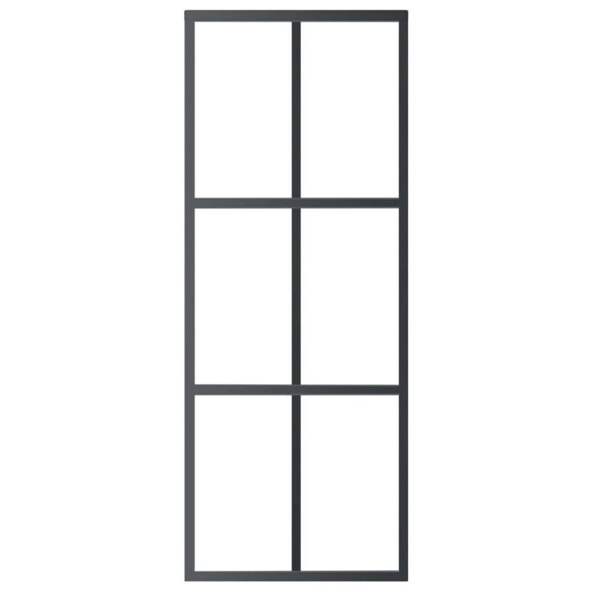 VIDAXL Porte coulissante et quincaillerie Verre ESG/Aluminium 76x205cm