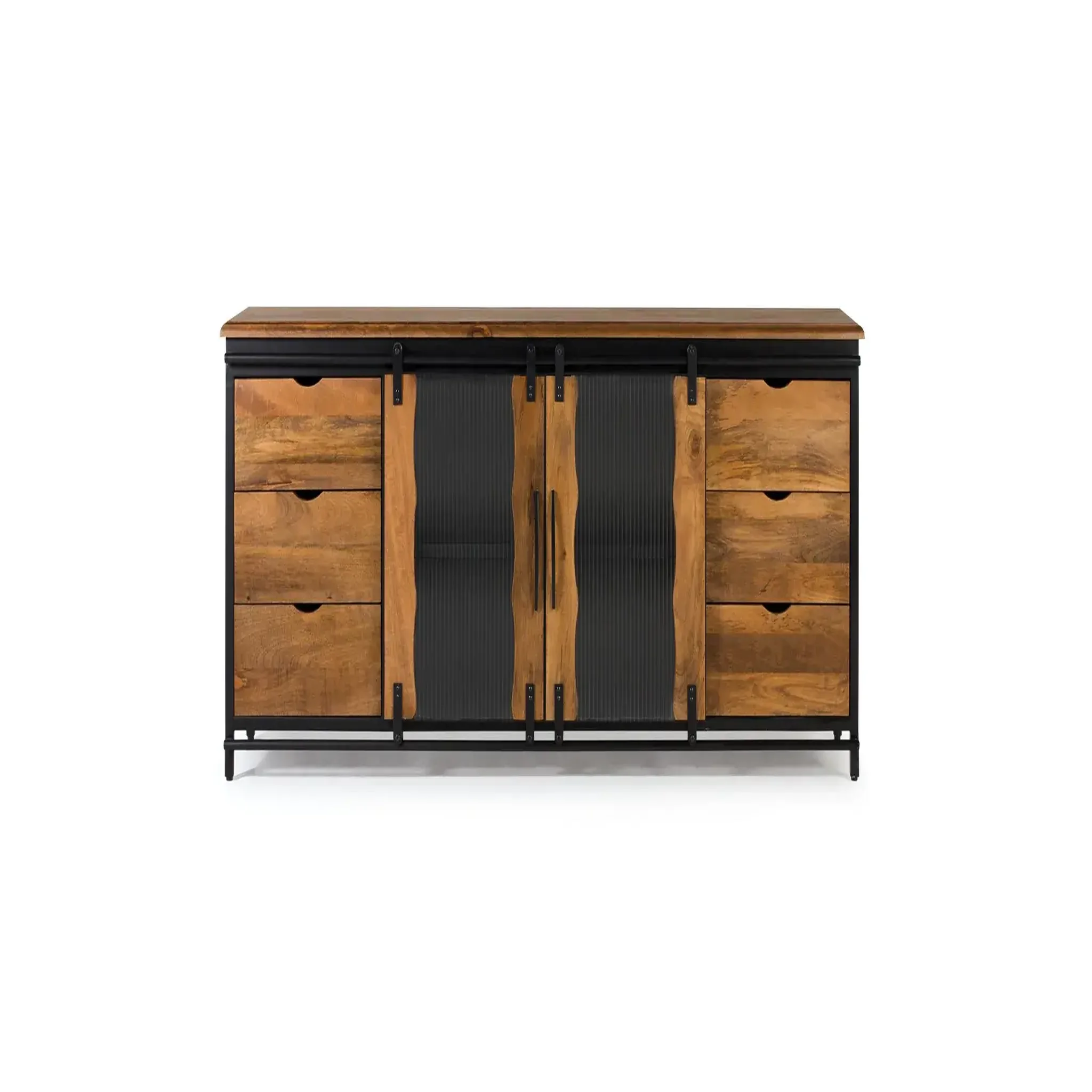 GINER Y COLOMER SL Buffet en bois de manguier et métal 190cm style industriel