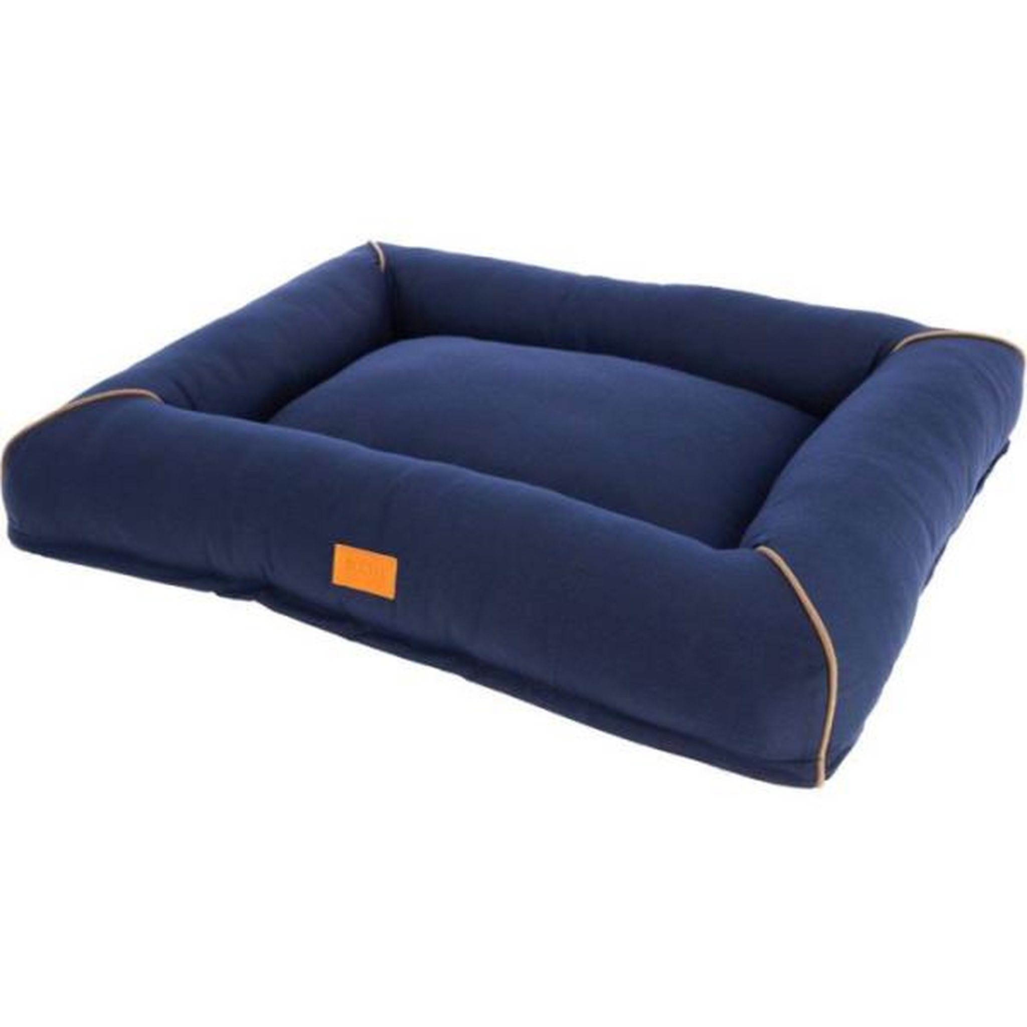 KERBL Corbeille Jerome – Bleu foncé / Cognac – 75 × 60 × 10 cm