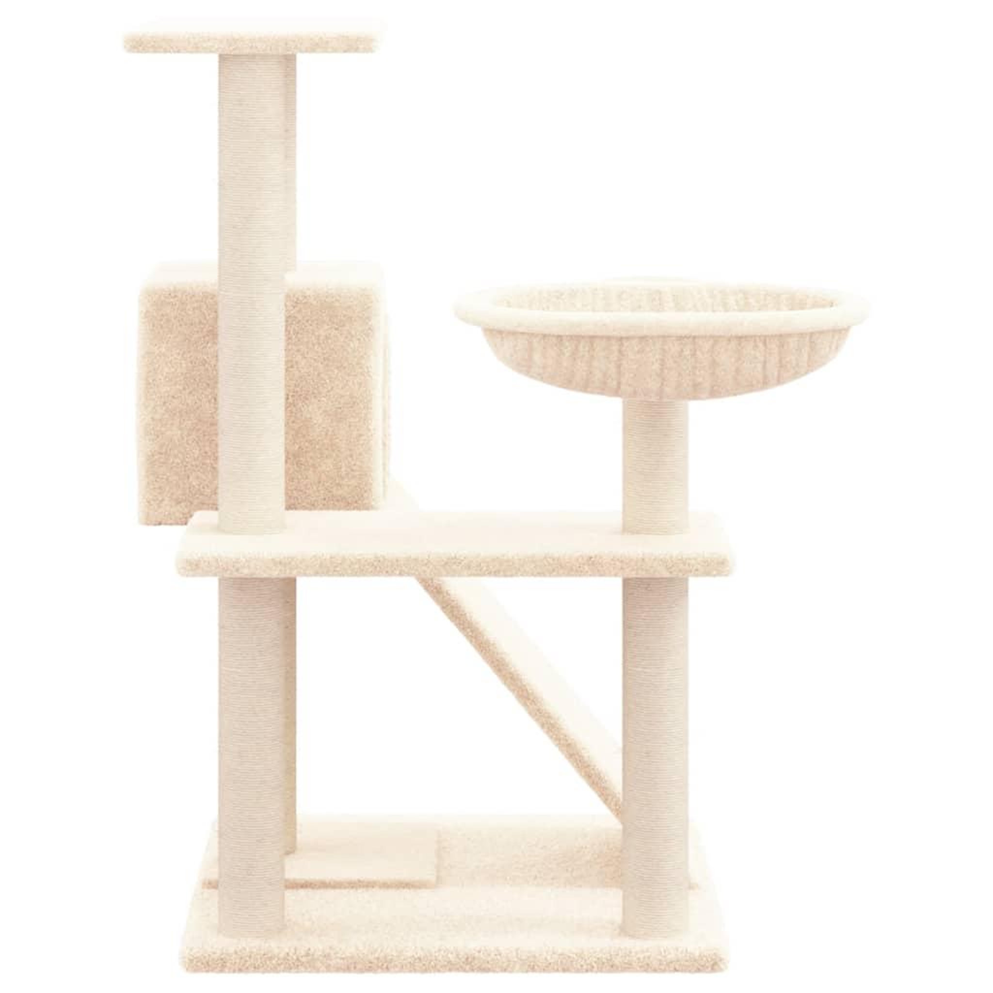 Voir la diapositive 4 : VIDAXL Arbre a chat avec griffoirs en sisal Creme 82 cm