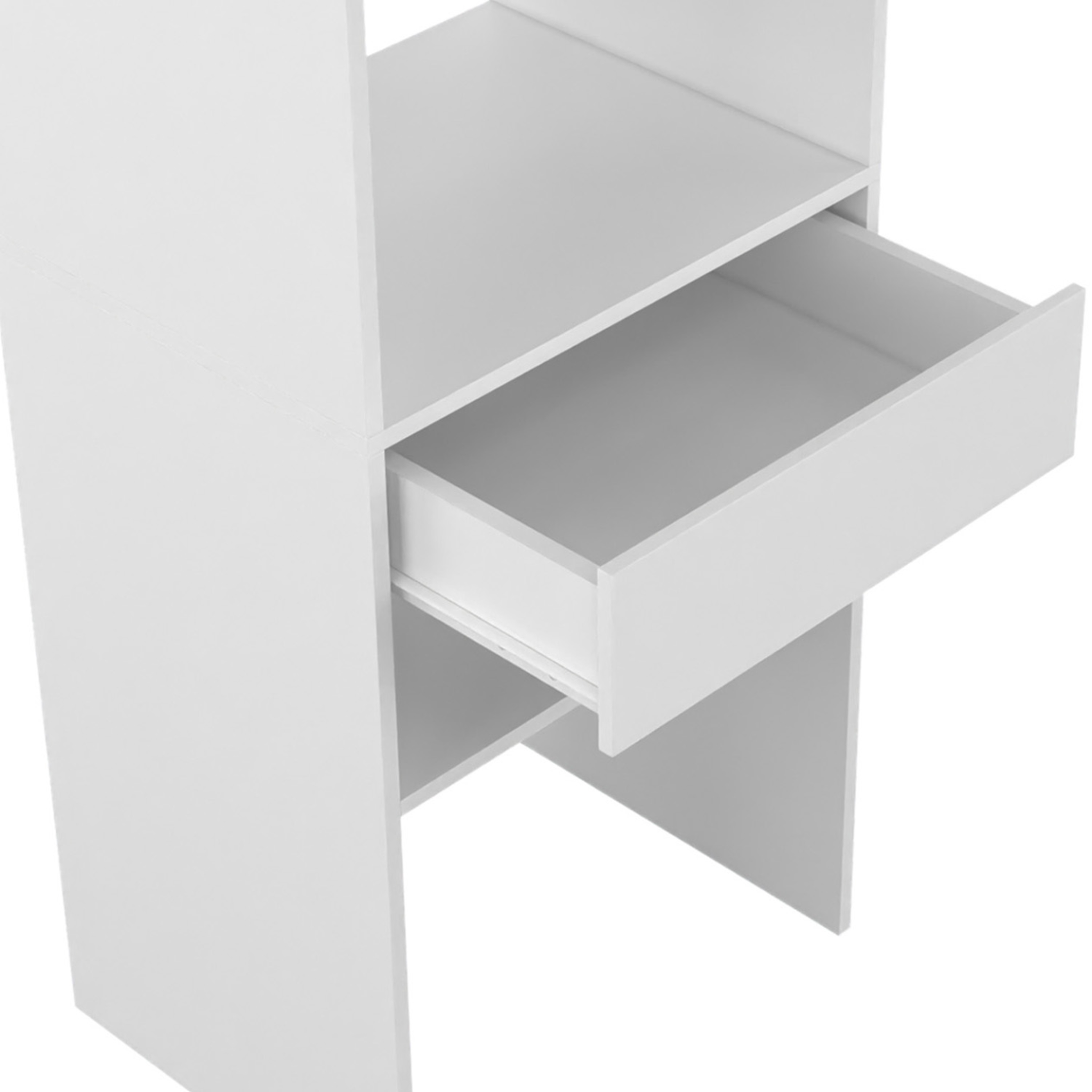 Voir la diapositive 5 : ID MARKET Kit dressing meline 160 x 40 x 180 cm blanc avec étagères + tiroir + double penderie