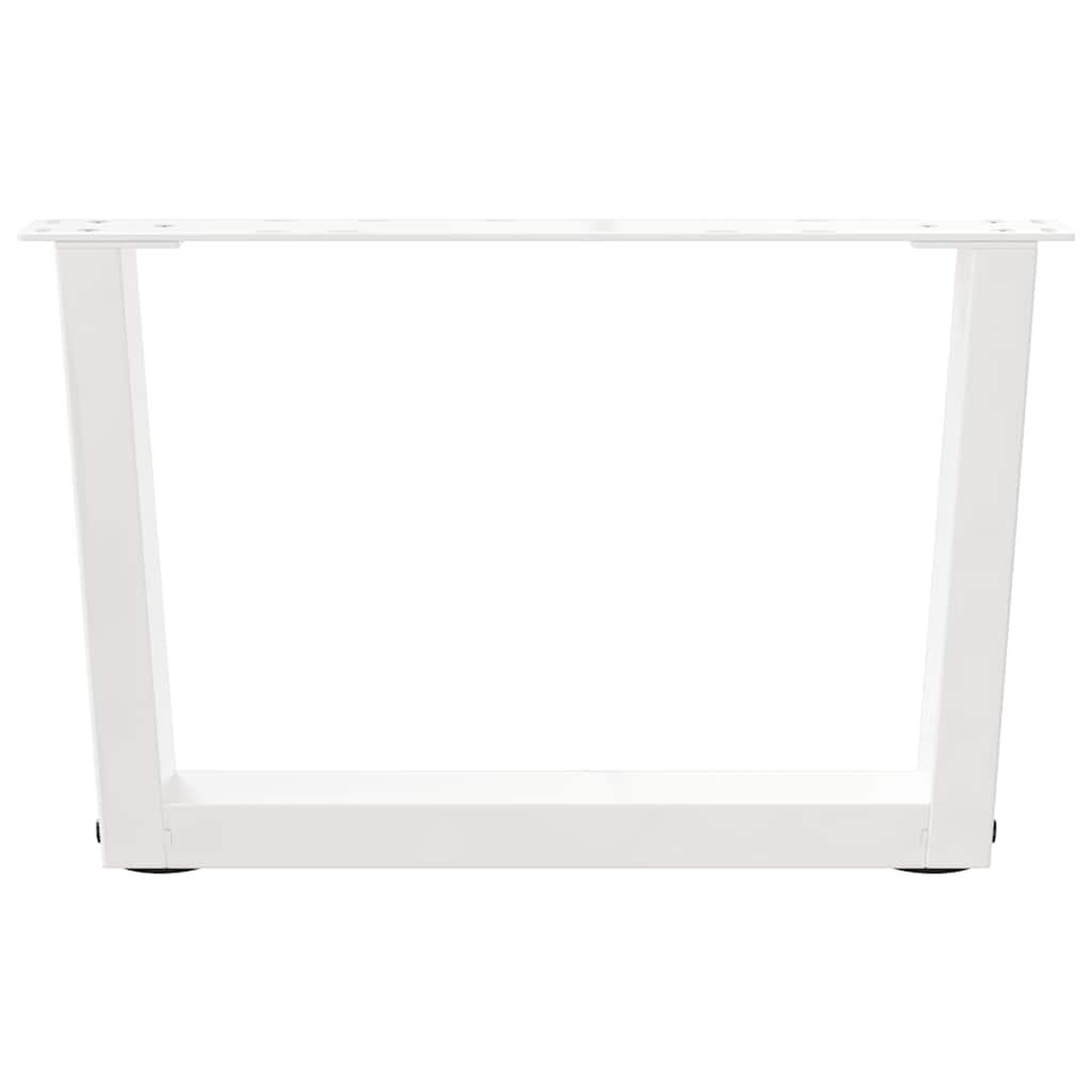 Voir la diapositive 5 : VIDAXL Pieds de table a manger forme V 2pcs blanc 60x(30-31,3)cm acier