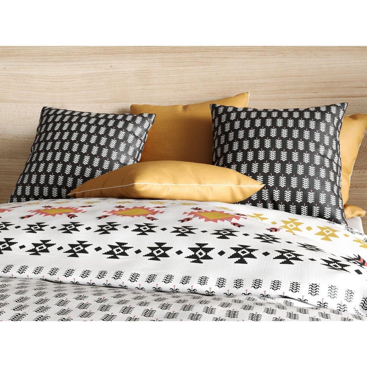 Les Ateliers du Linge Parure de housse de couette 100% coton 57fils loya