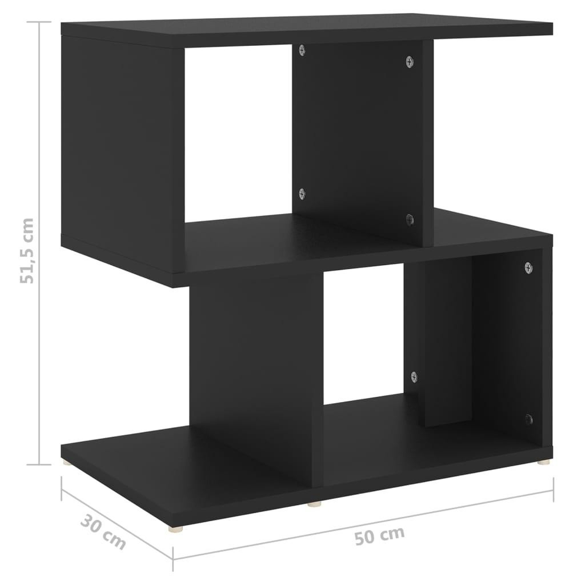 Voir la diapositive 6 : VIDAXL Table de chevet noir 50x30x51,5 cm bois d'ingenierie