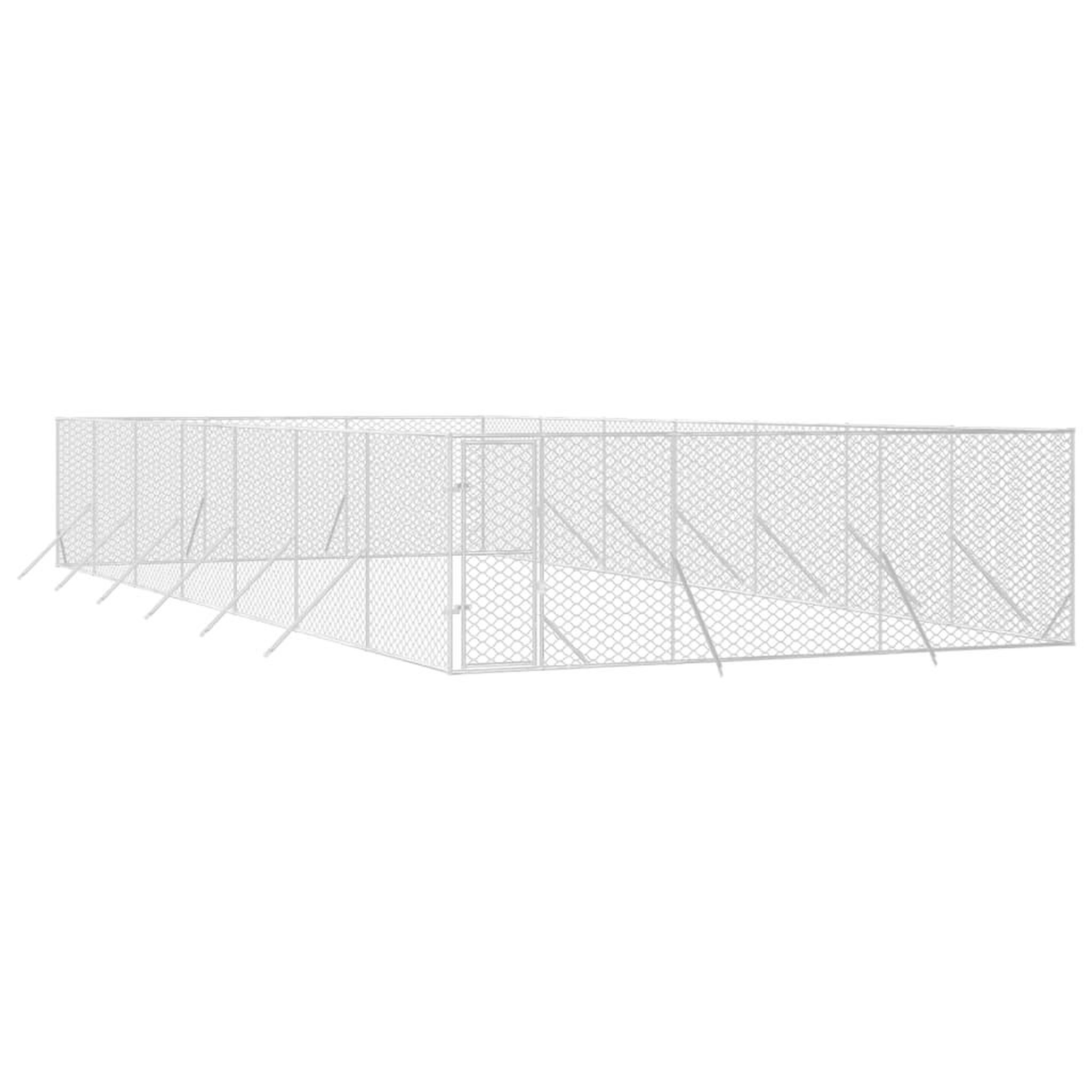 Voir la diapositive 3 : VIDAXL Chenil d'exterieur pour chiens argente 6x14x2 m acier galvanise