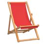 Voir la diapositive 2 : VIDAXL Chaise de plage pliable Bois de teck solide rouge
