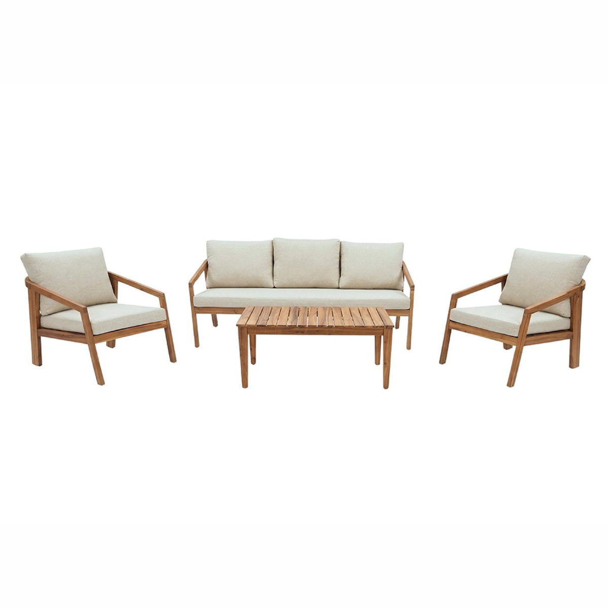 CONCEPT USINE Salon de jardin 5 places en acacia SAPA