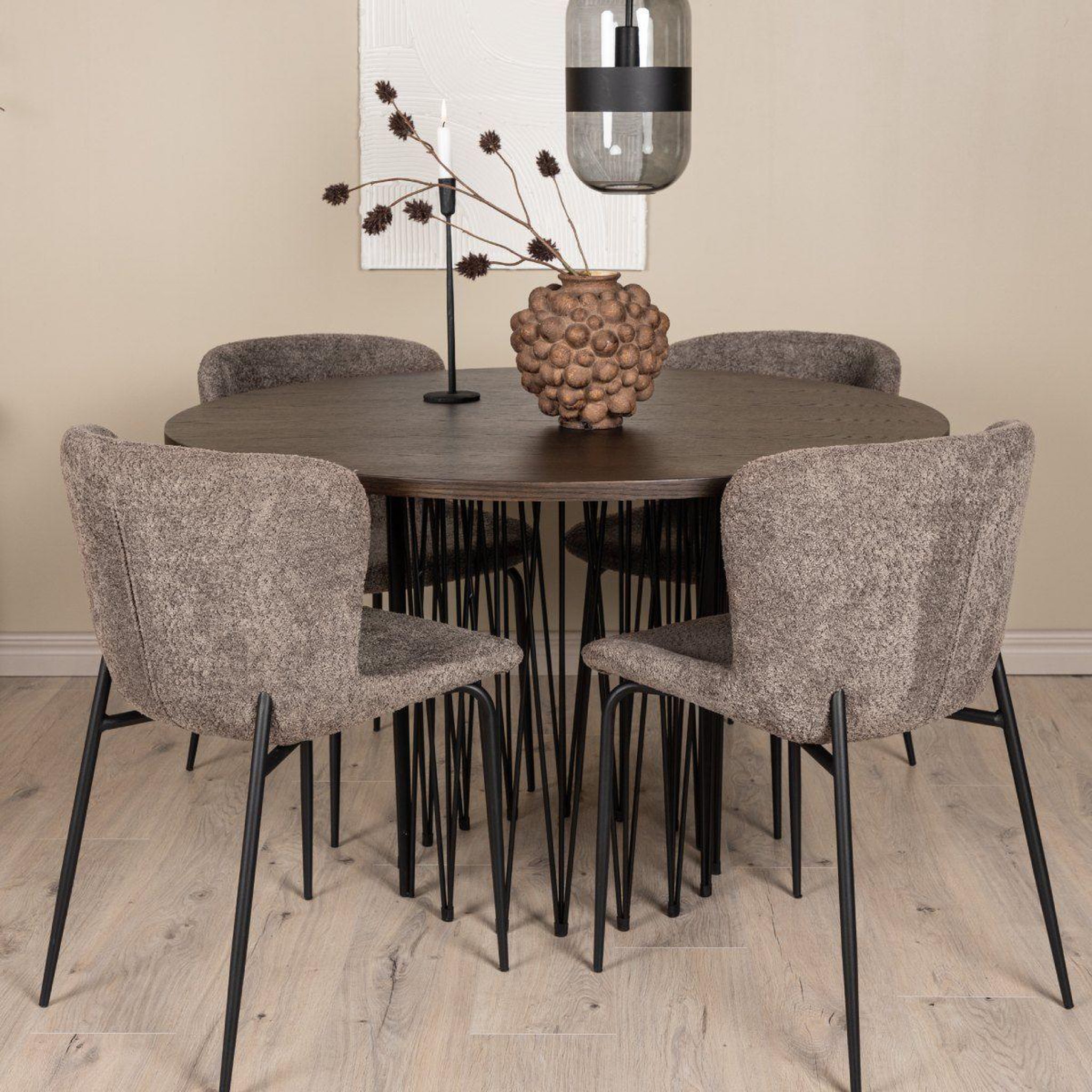 Voir la diapositive 2 : Paris Prix Table à manger ronde design  stone  120cm marron