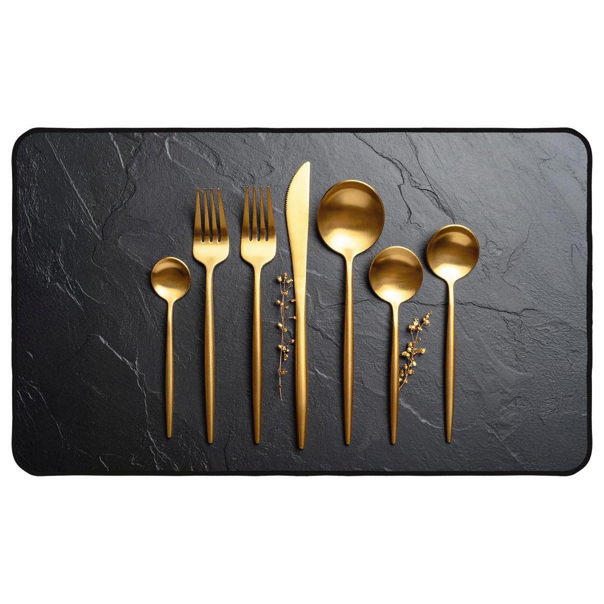 Douceur d'Intérieur Tapis imprimé  cuisinor  45x75cm noir