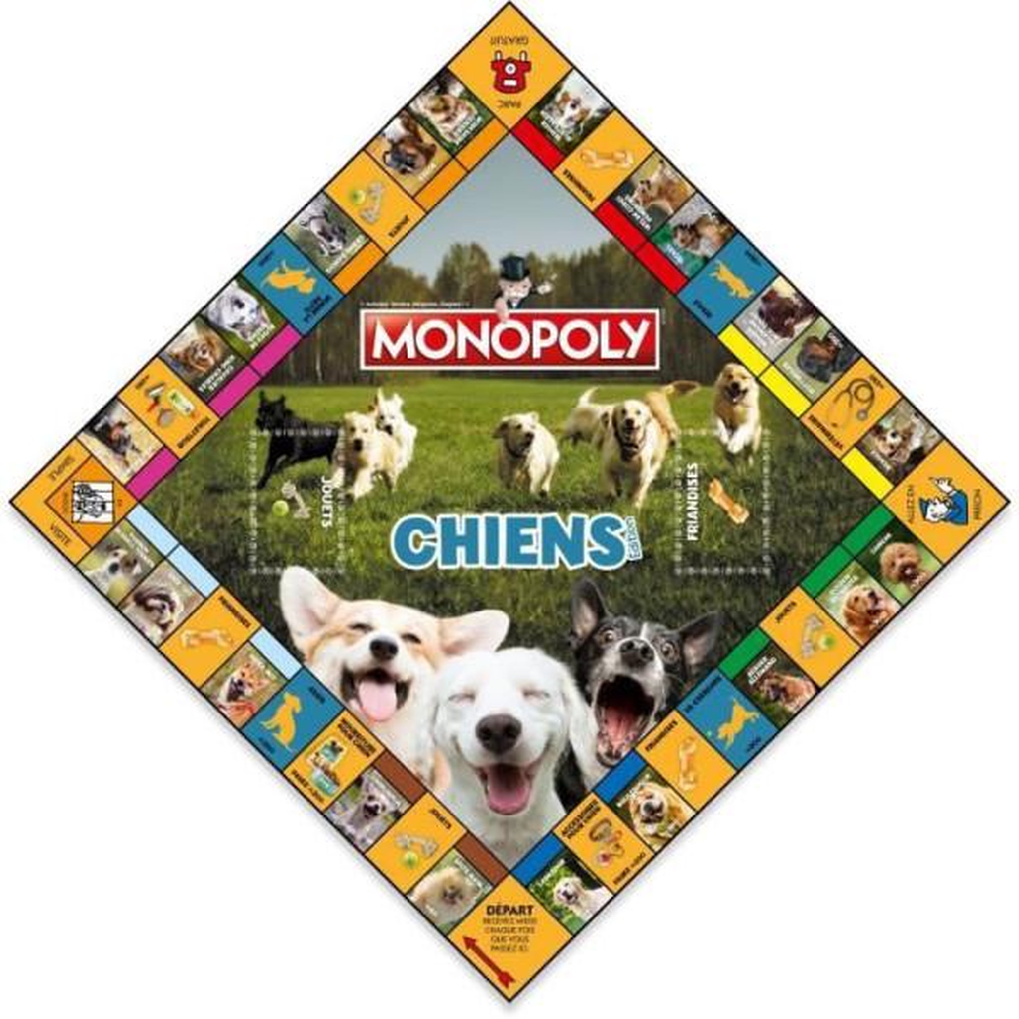 Voir la diapositive 3 : Winning Moves Monopoly chiens jeu de société, monopoly mettant en vedette les chiens de différentes races, winning moves
