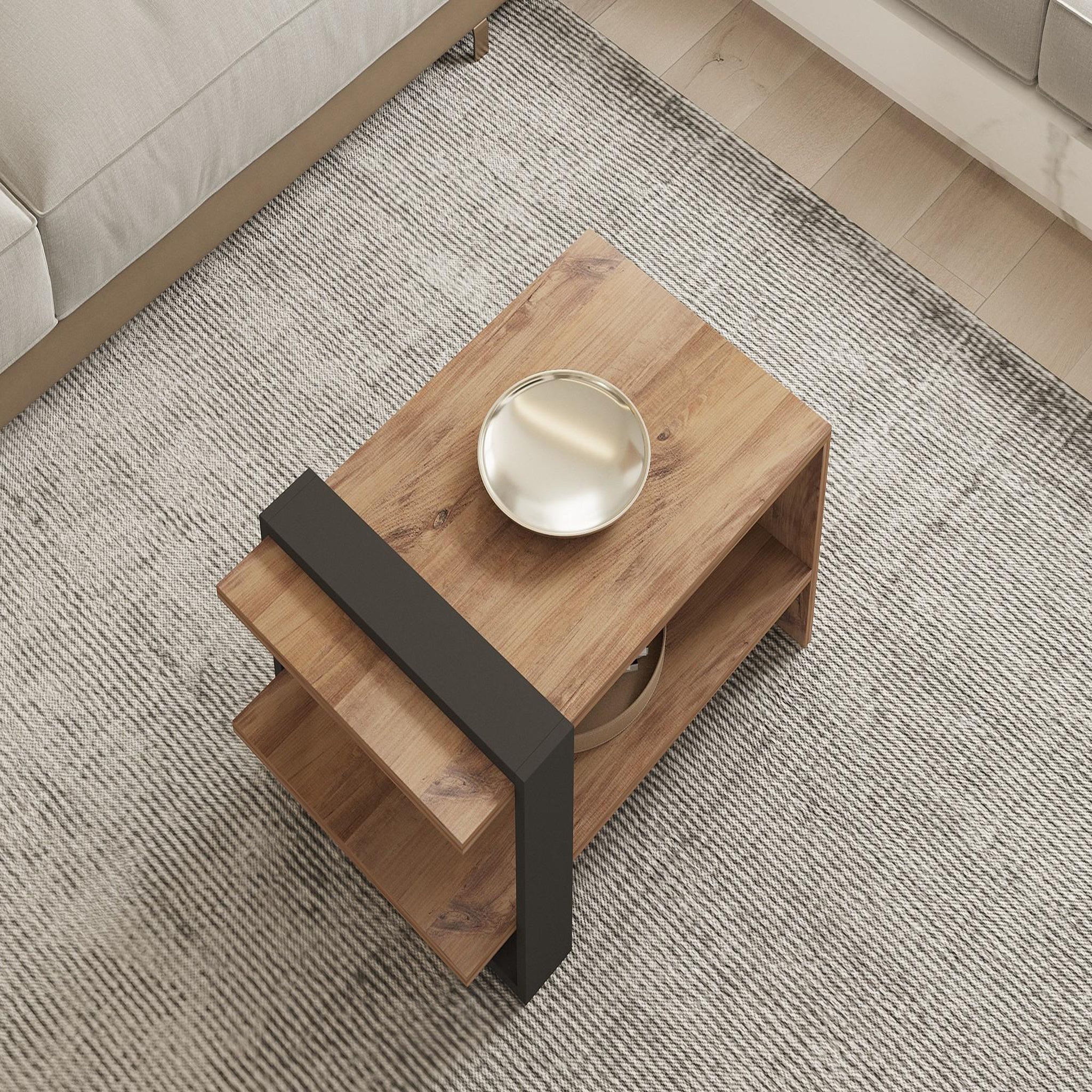 Voir la diapositive 4 : Habitat et Jardin Table basse en bois  Ova  - 80 x 55 x 35 cm - Marron