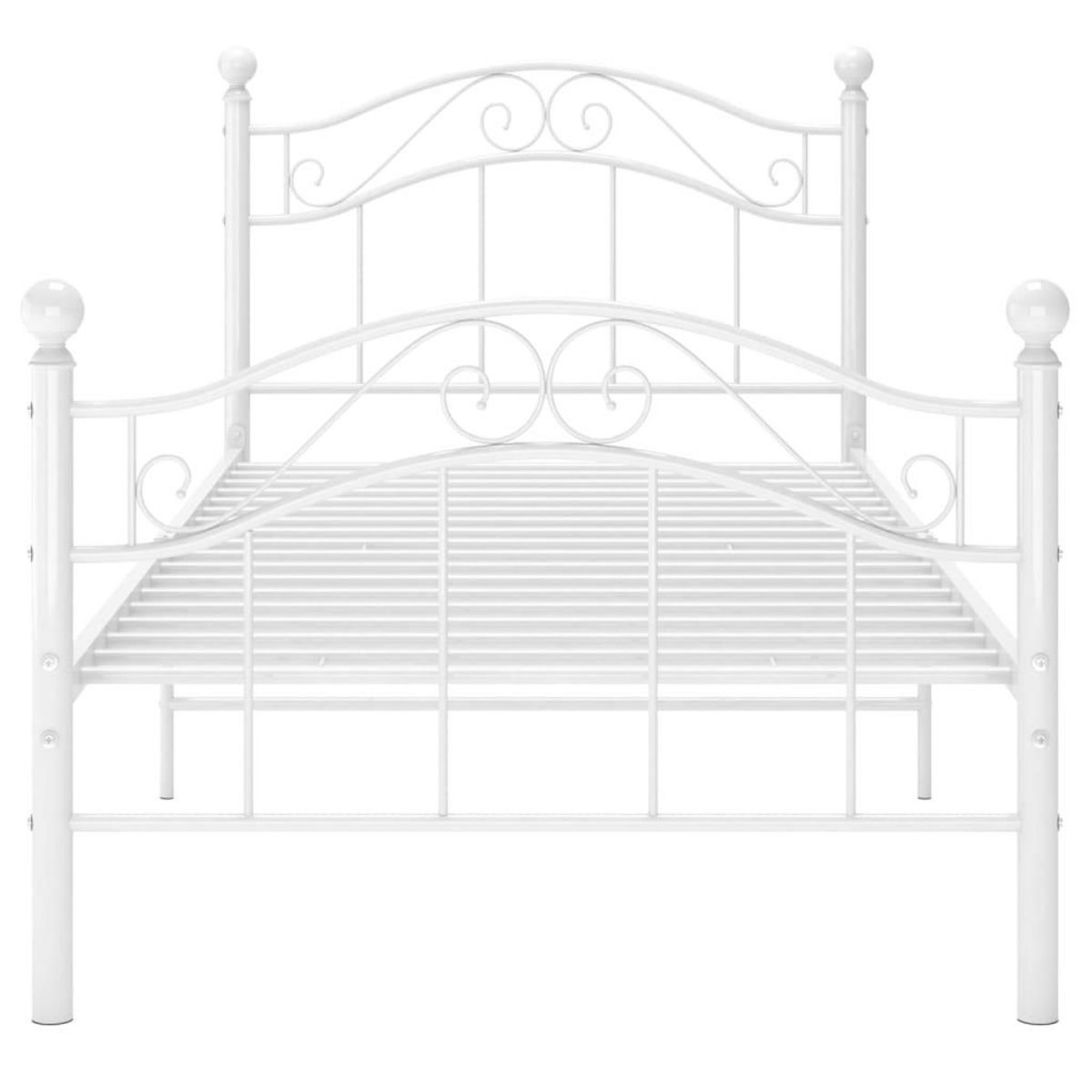 VIDAXL Cadre de lit sans matelas blanc metal 90x200 cm