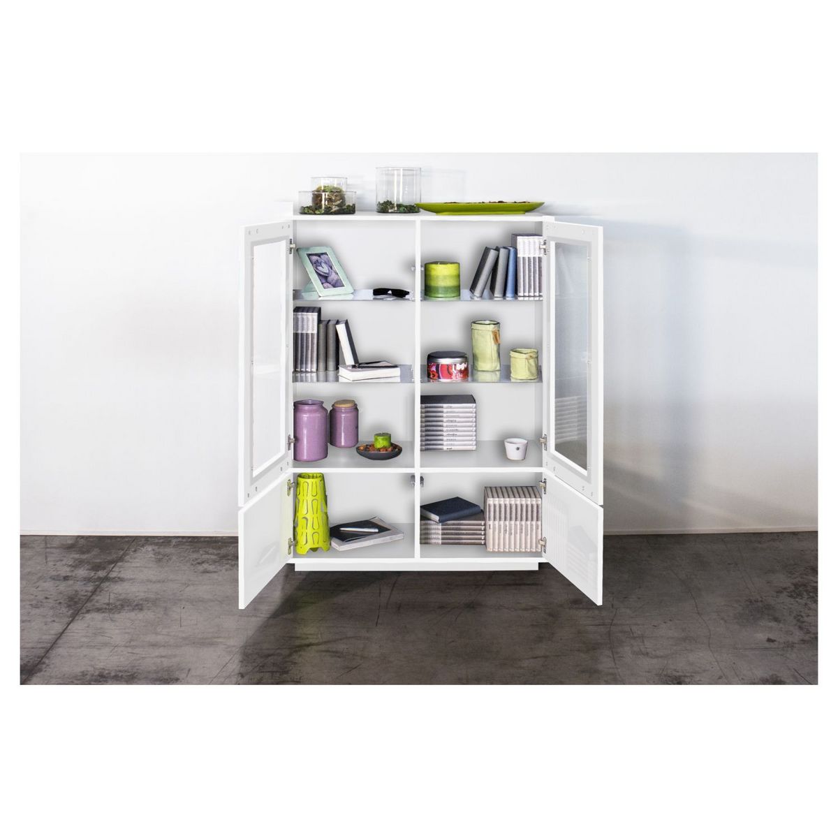 Vitrine moderne 4 portes 100 cm LUCERA