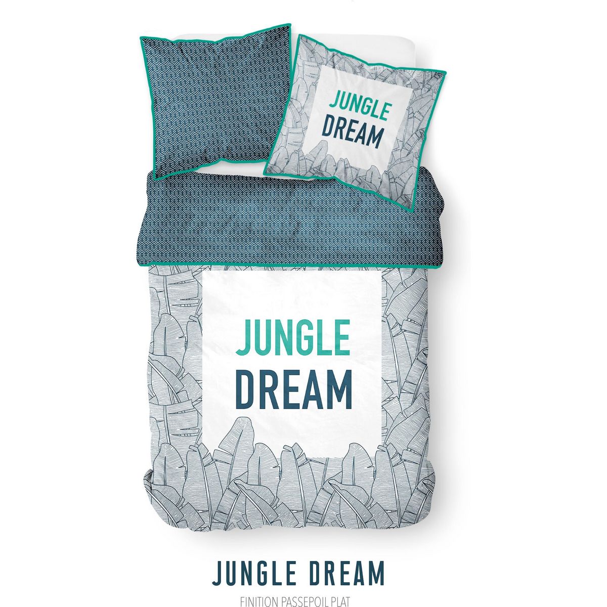 Home collection Parure housse de couette 100%coton 3pcs 260x240cm jungle dream