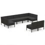 Voir la diapositive 2 : VIDAXL Salon de jardin 9 pcs avec coussins Resine tressee Noir