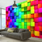 Paris Prix Papier Peint  Colourful Cubes. Coloris disponibles : Multicolore