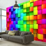 Paris Prix Papier Peint  Colourful Cubes. Coloris disponibles : Multicolore