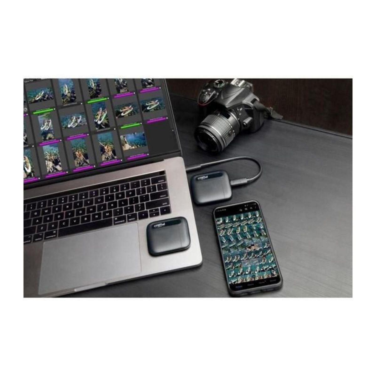 Crucial SSD Externe - CRUCIAL - X6 Portable SSD - 2To - USB-C CT2000X6SSD9