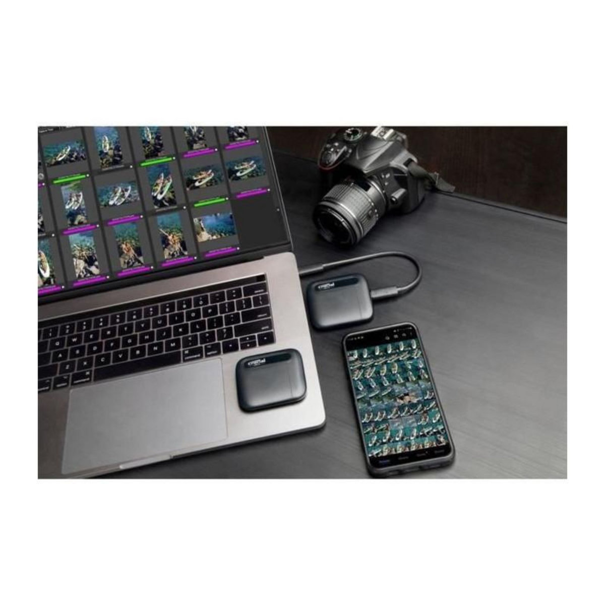 Crucial SSD Externe - CRUCIAL - X6 Portable SSD - 2To - USB-C CT2000X6SSD9