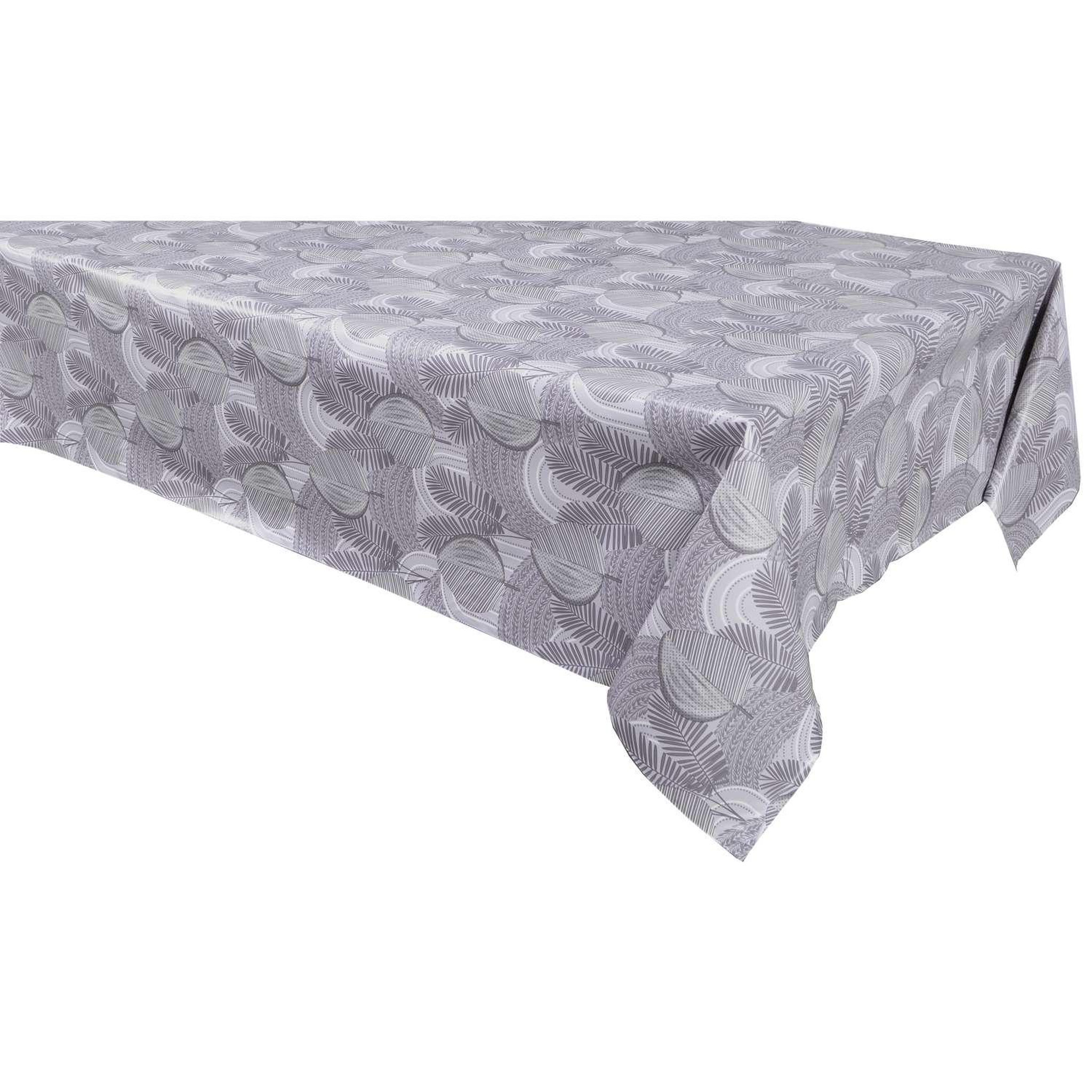 Voir la diapositive 1 : HABITABLE Nappe en toile cirée rectangulaire Moze - 140 x 200 cm - Gris